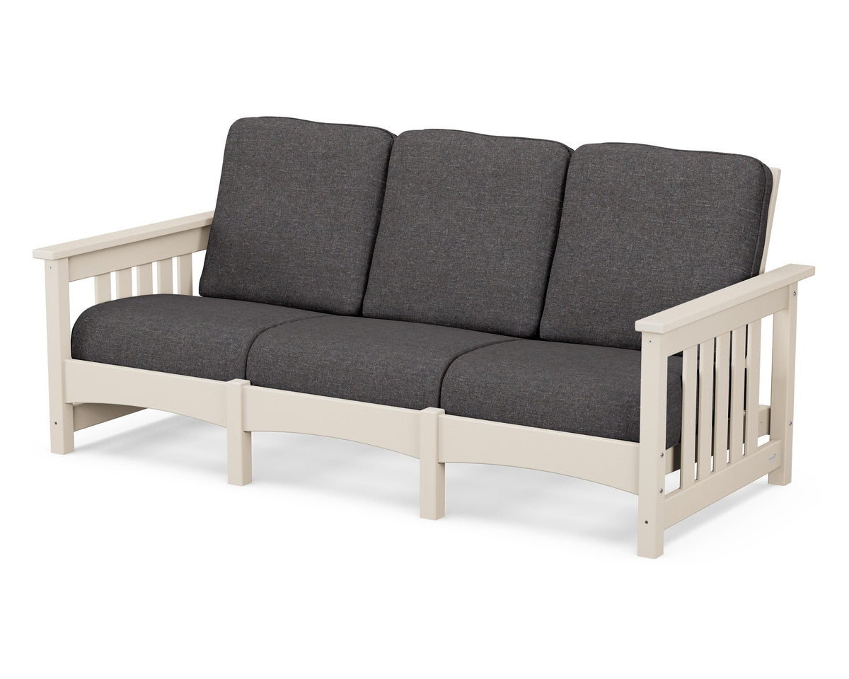 POLYWOOD Club Mission Sofa in Sand / Ash Charcoal