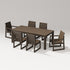 POLYWOOD PW Designer Series Elevate 7-Piece Parsons Table Dining Set with PW Designer Series Elevate Dining Side Chair in Kona