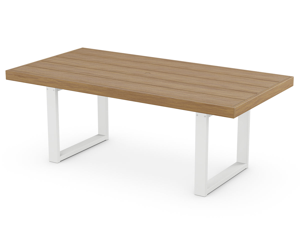 POLYWOOD EDGE 40" x 78" Dining Table in White / Natural