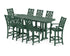 POLYWOOD Country Living Wovendale 9-Piece Bar Set with Trestle Legs in Green