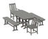 POLYWOOD Vineyard 5-Piece Dining Set with Benches - 37" x 72" Table in Slate Grey