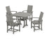 POLYWOOD Modern Adirondack 5-Piece Dining Set with Trestle Legs with Modern Adirondack Dining Chair in Slate Grey