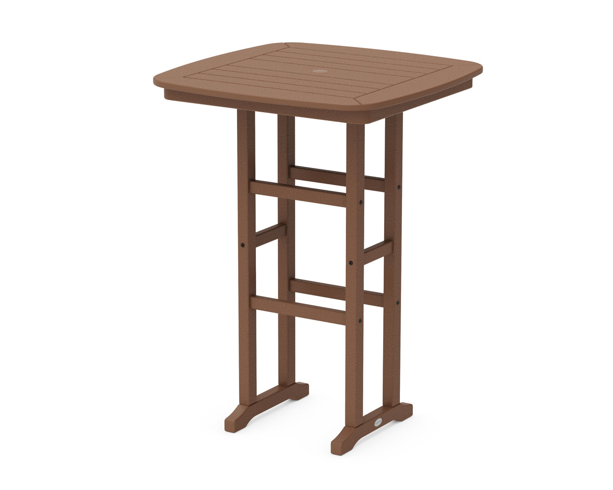 POLYWOOD Nautical 31" Bar Table in Teak
