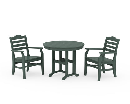 POLYWOOD Savannah 3-Piece Farmhouse Dining Set in Green