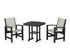 POLYWOOD Coastal 3-Piece Dining Set in Black / Birch