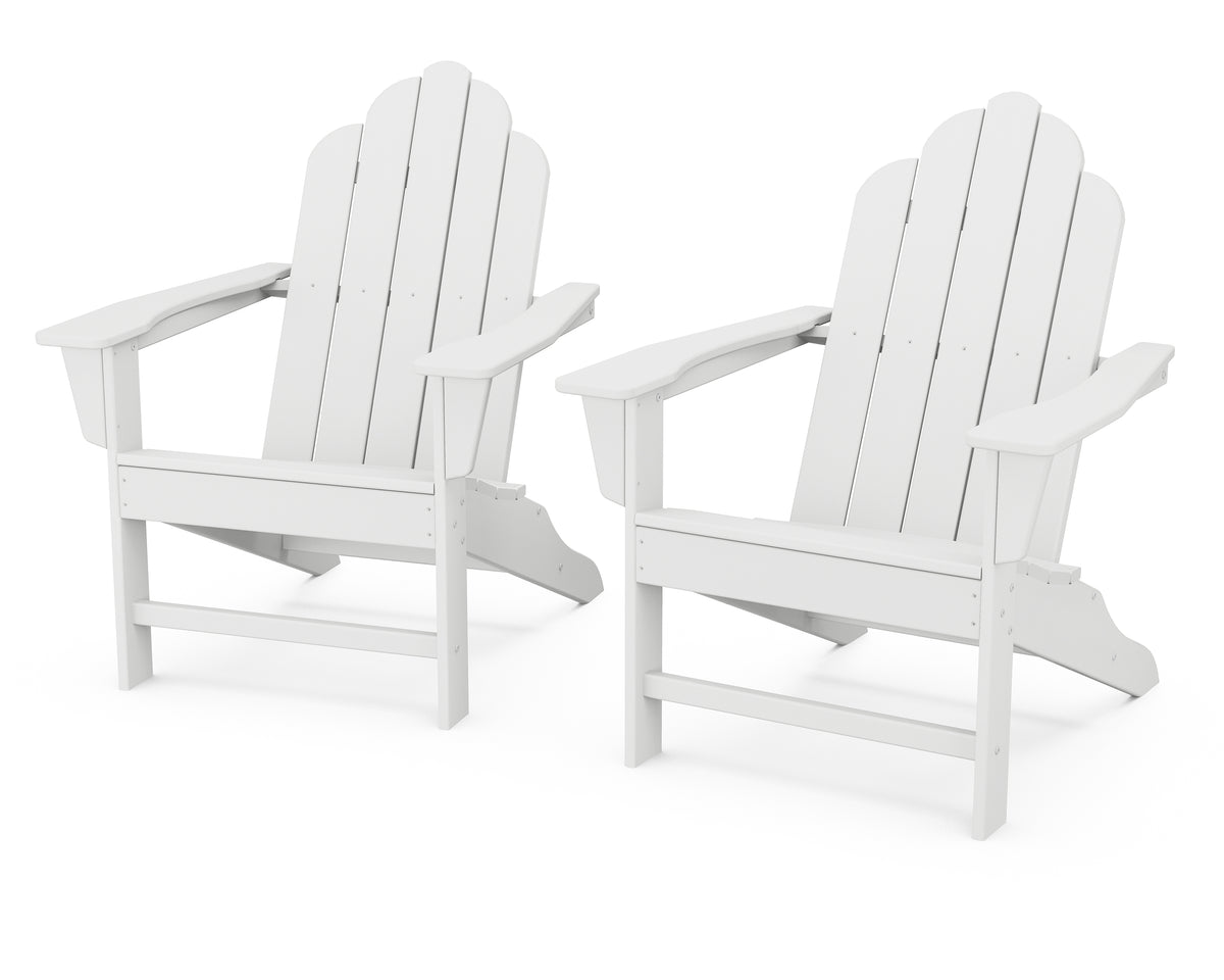 POLYWOOD Long Island Adirondack 2-Piece Set in White