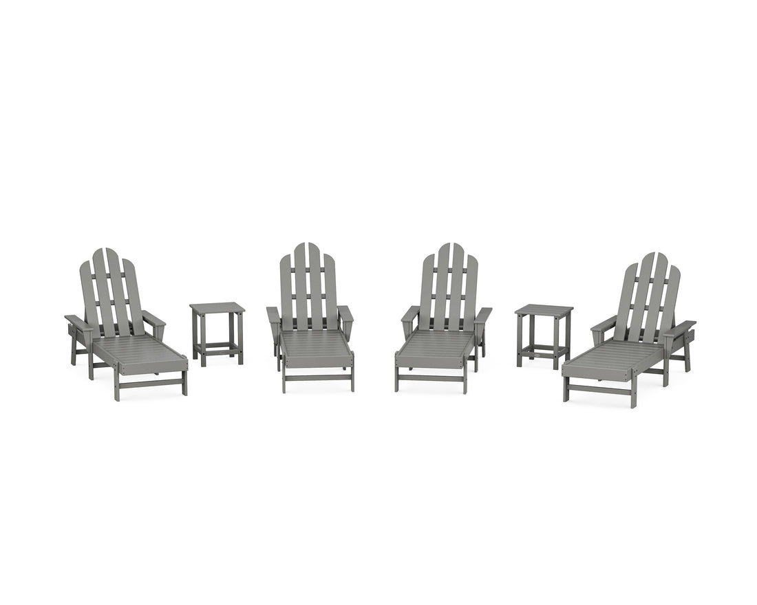 POLYWOOD Long Island Chaise 6-Piece Set in Slate Grey