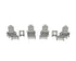 POLYWOOD Long Island Chaise 6-Piece Set in Slate Grey