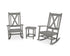 POLYWOOD Braxton 3-Piece Porch Rocking Chair Set in Slate Grey