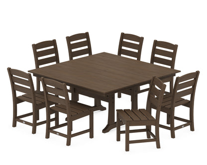 POLYWOOD Lakeside 9-Piece Farmhouse Trestle Dining Set in Kona