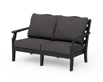 POLYWOOD Savannah Deep Seating Loveseat in Black / Ash Charcoal