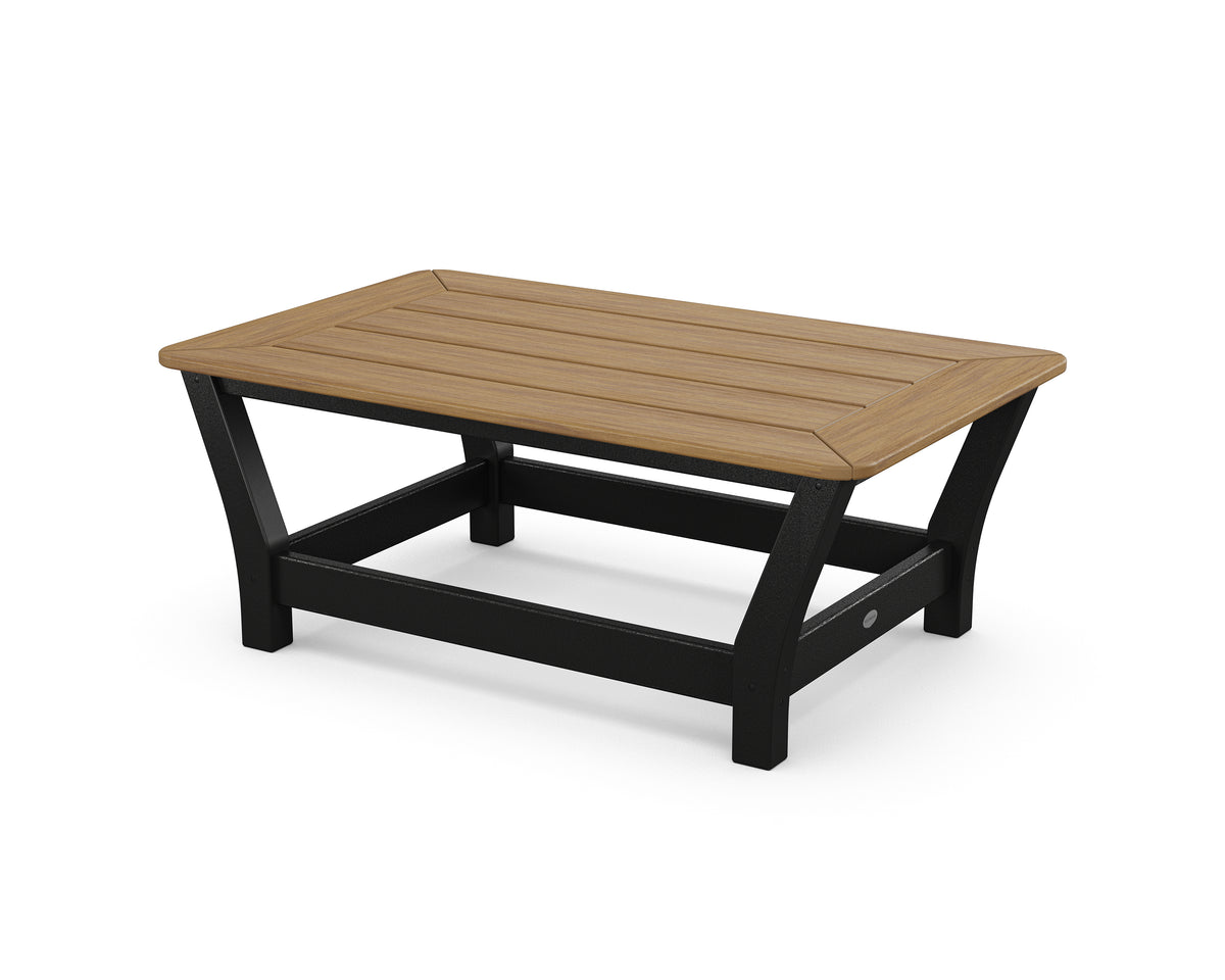 POLYWOOD Harbour Slat Coffee Table in Black / Natural