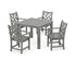 POLYWOOD Chippendale 5-Piece Parsons Dining Set in Slate Grey