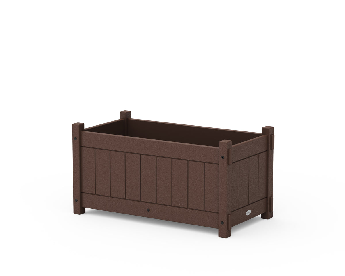 POLYWOOD Vineyard Rectangle Double Planter Box in Mahogany
