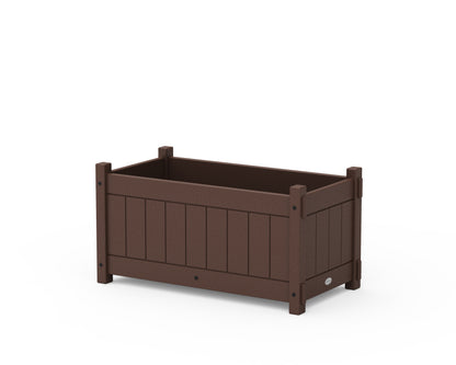 POLYWOOD Vineyard Rectangle Double Planter Box in Mahogany