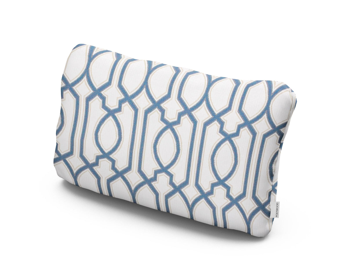 POLYWOOD Outdoor Lumbar Pillow in Chelsey Trellis Cobalt