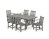 POLYWOOD Traditional Garden Arm Chair 7-Piece Mission Dining Set in Slate Grey