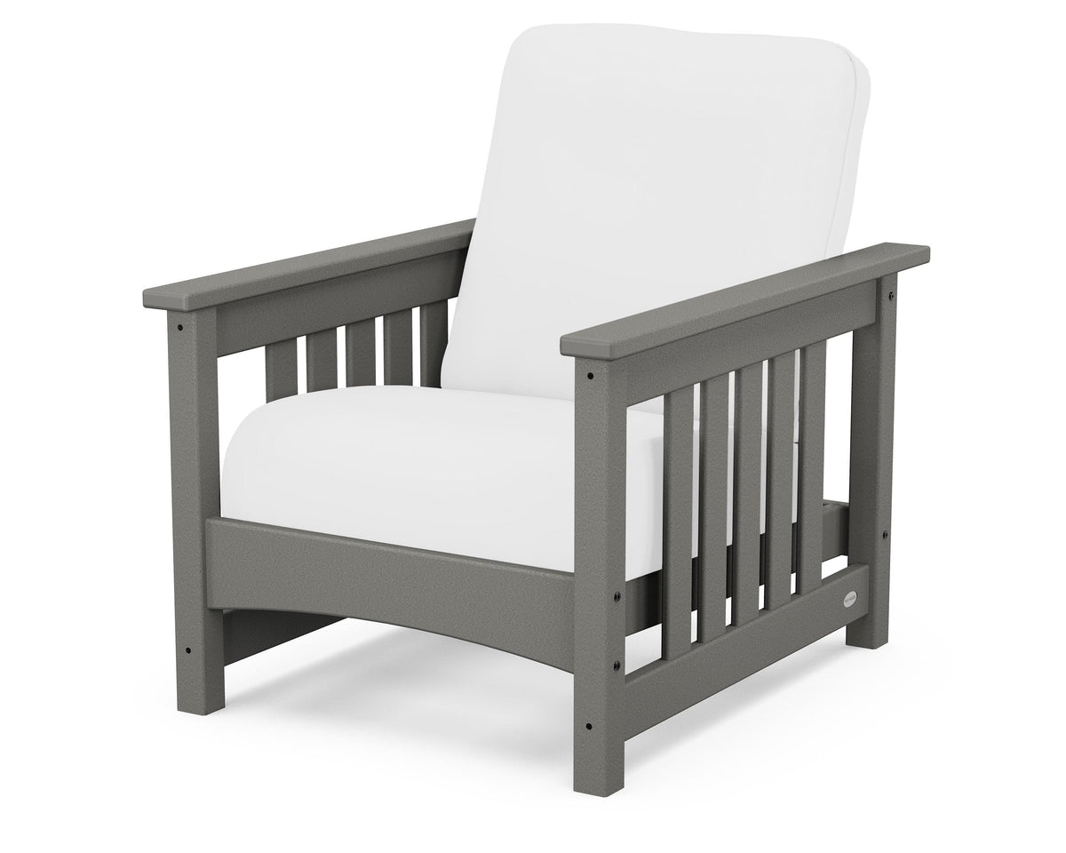POLYWOOD Club Mission Chair in Slate Grey / Natural