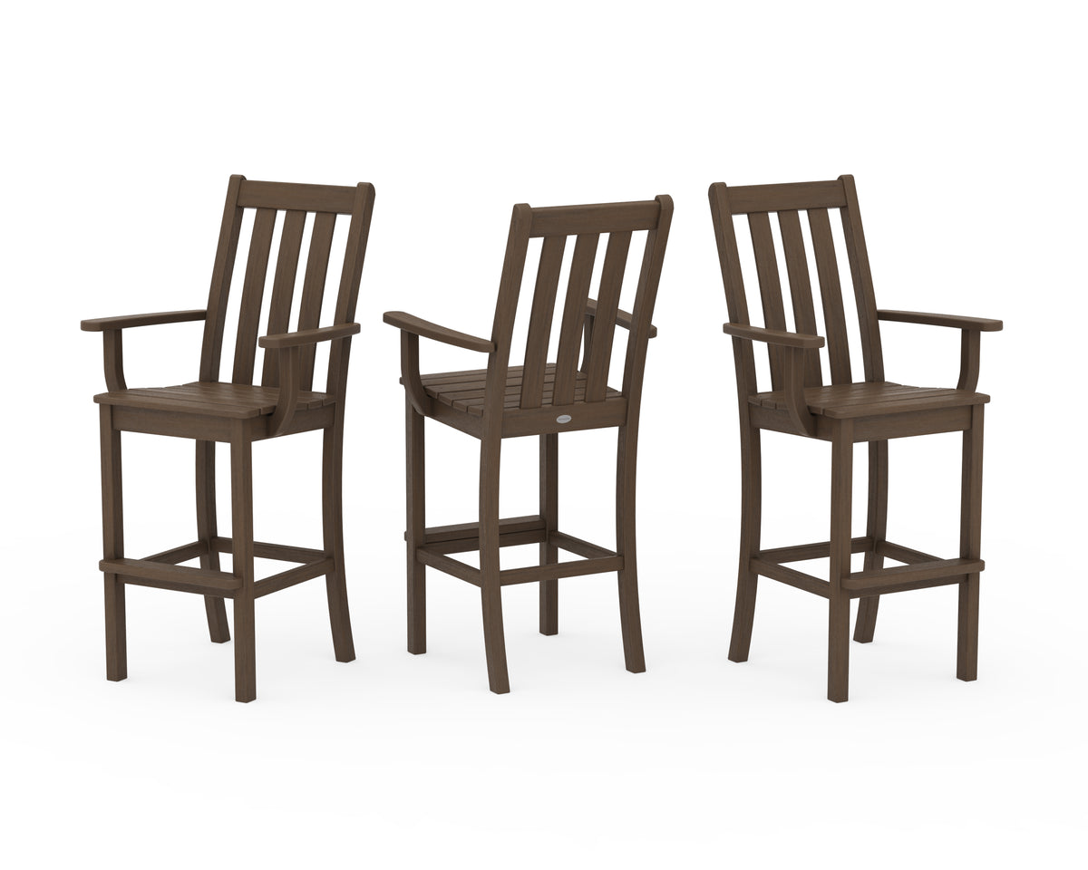 POLYWOOD Vineyard Bar Arm Chair 3-Pack in Kona