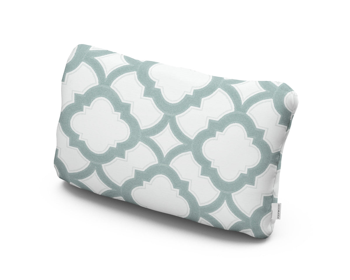 POLYWOOD Outdoor Lumbar Pillow in Trellis Glacier Spa