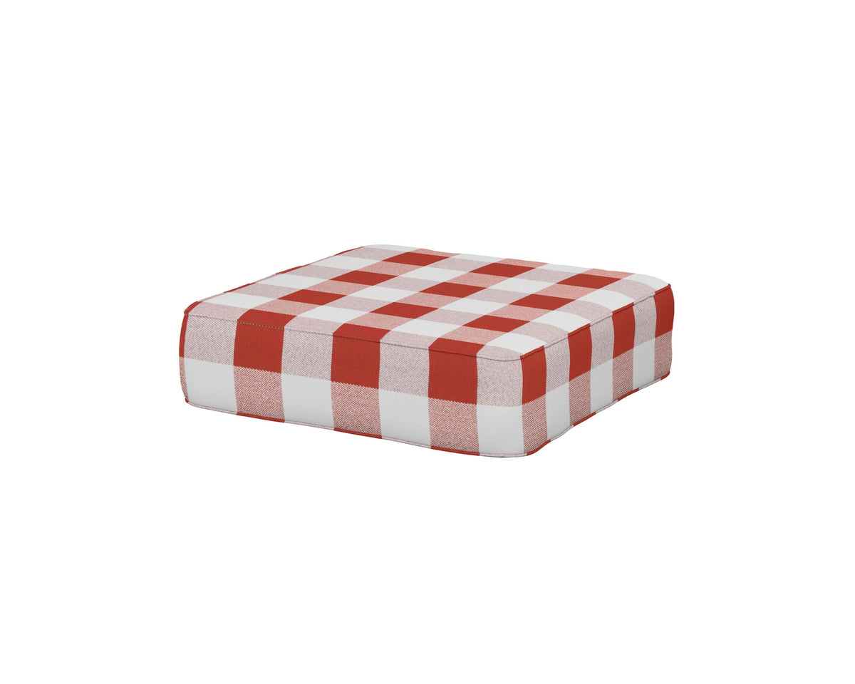 POLYWOOD Ateeva 4000 Ottoman Cushion in Buffalo Plaid Crimson