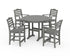 POLYWOOD Savannah 5-Piece Round Counter Set in Slate Grey