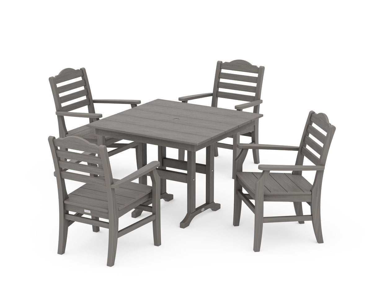 POLYWOOD Savannah 5-Piece Farmhouse Dining Set in Driftwood