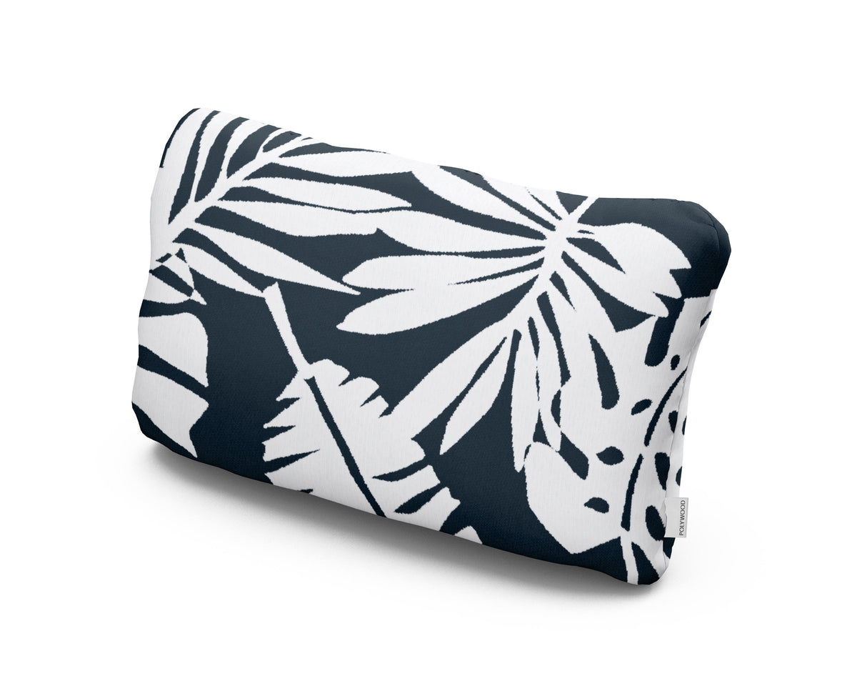 POLYWOOD Outdoor Lumbar Pillow in Leaf Marine Indigo