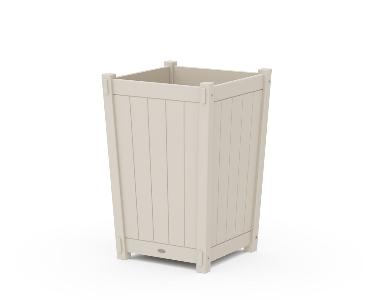 POLYWOOD Vineyard Large Tapered Square Planter Box in Sand