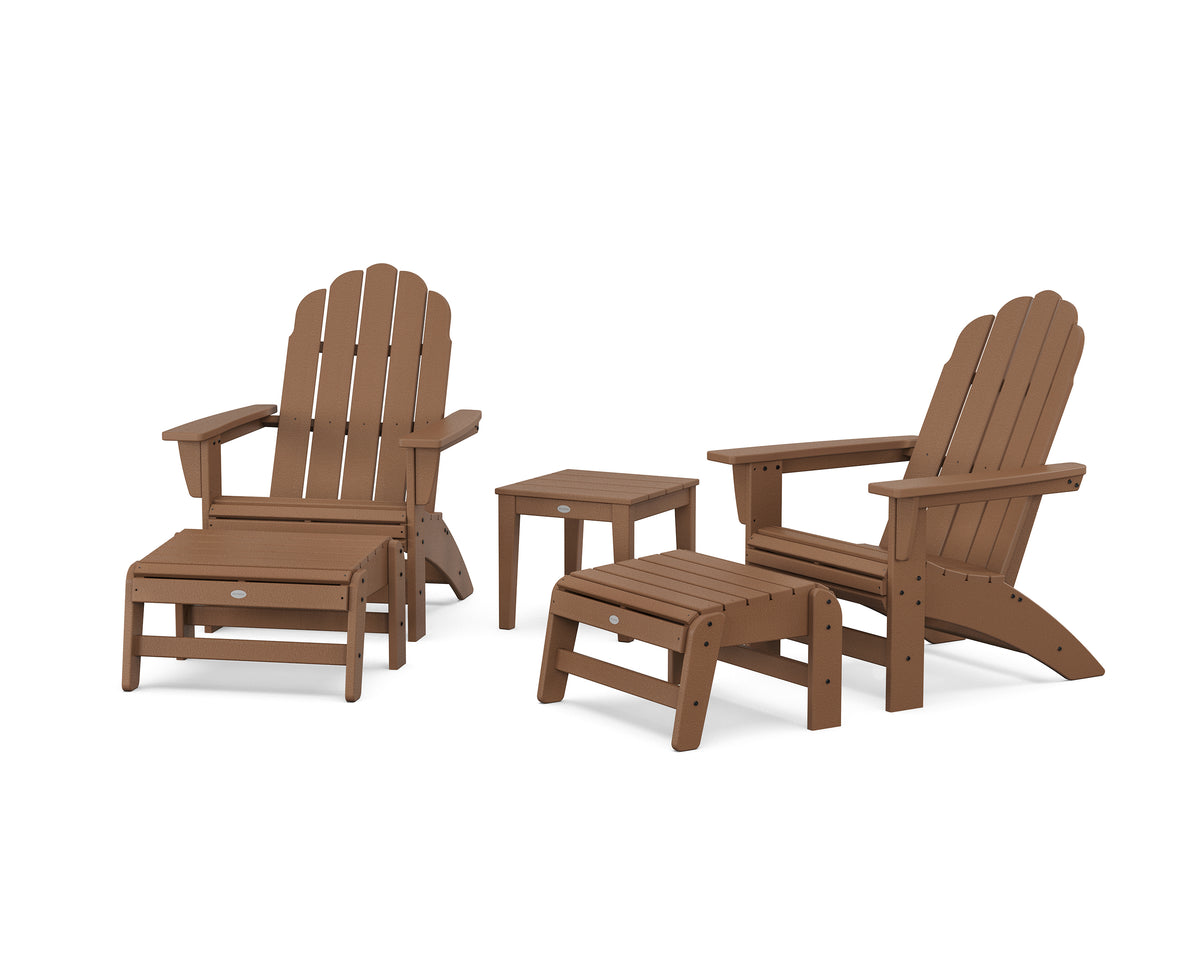 POLYWOOD 5-Piece Vineyard Grand Adirondack Set in Teak