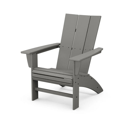 Gray Adirondack chair on a white background