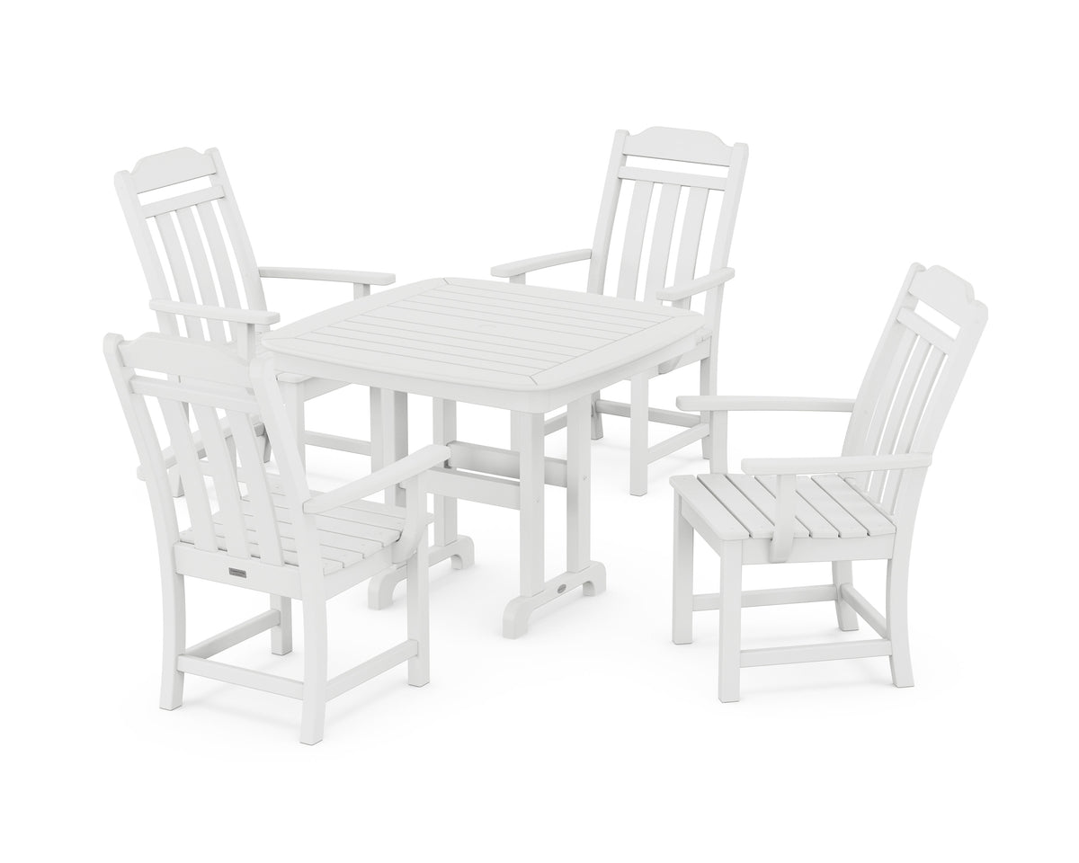 POLYWOOD Cottage 5-Piece Dining Set in White