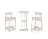 POLYWOOD Modern Studio Urban Lowback Bar Chair 3-Piece Bistro Set in Sand
