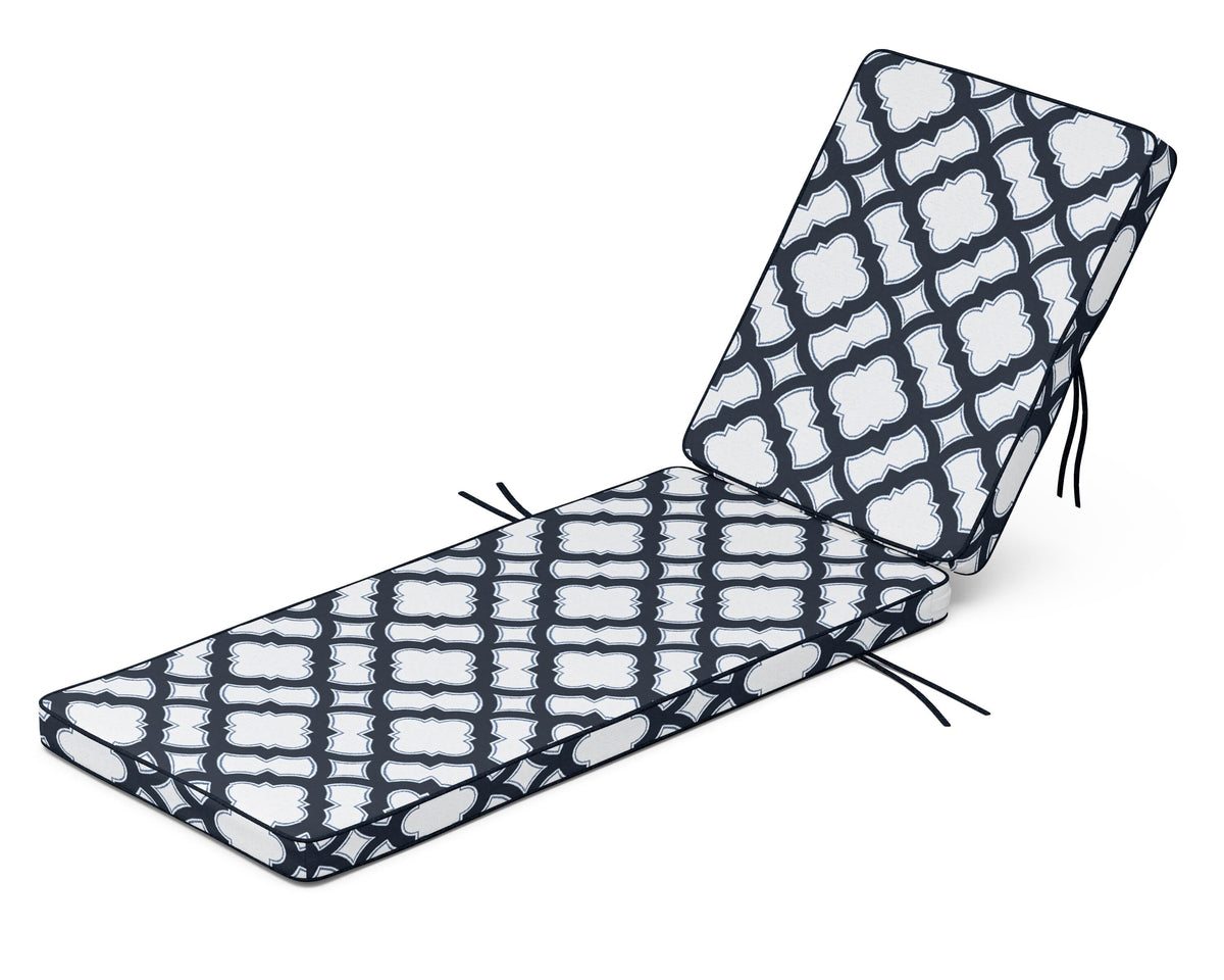 POLYWOOD Acadia Chaise Cushion in Trellis Marine Indigo