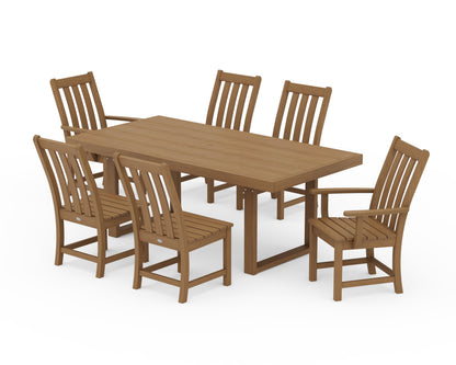 POLYWOOD Vineyard 7-Piece Dining Set - 39" x 78" Table in Natural