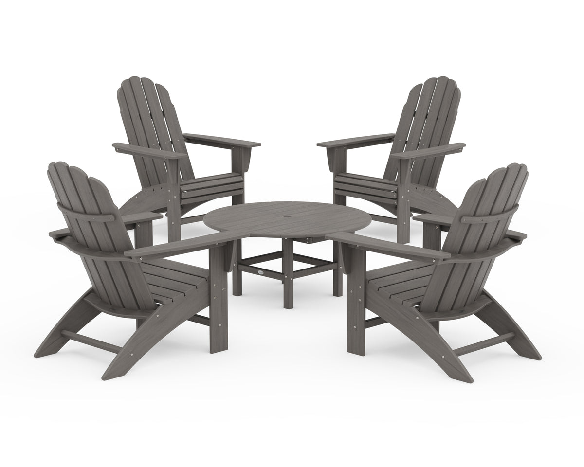 POLYWOOD Vineyard 5-Piece Oversized Adirondack Set in Driftwood