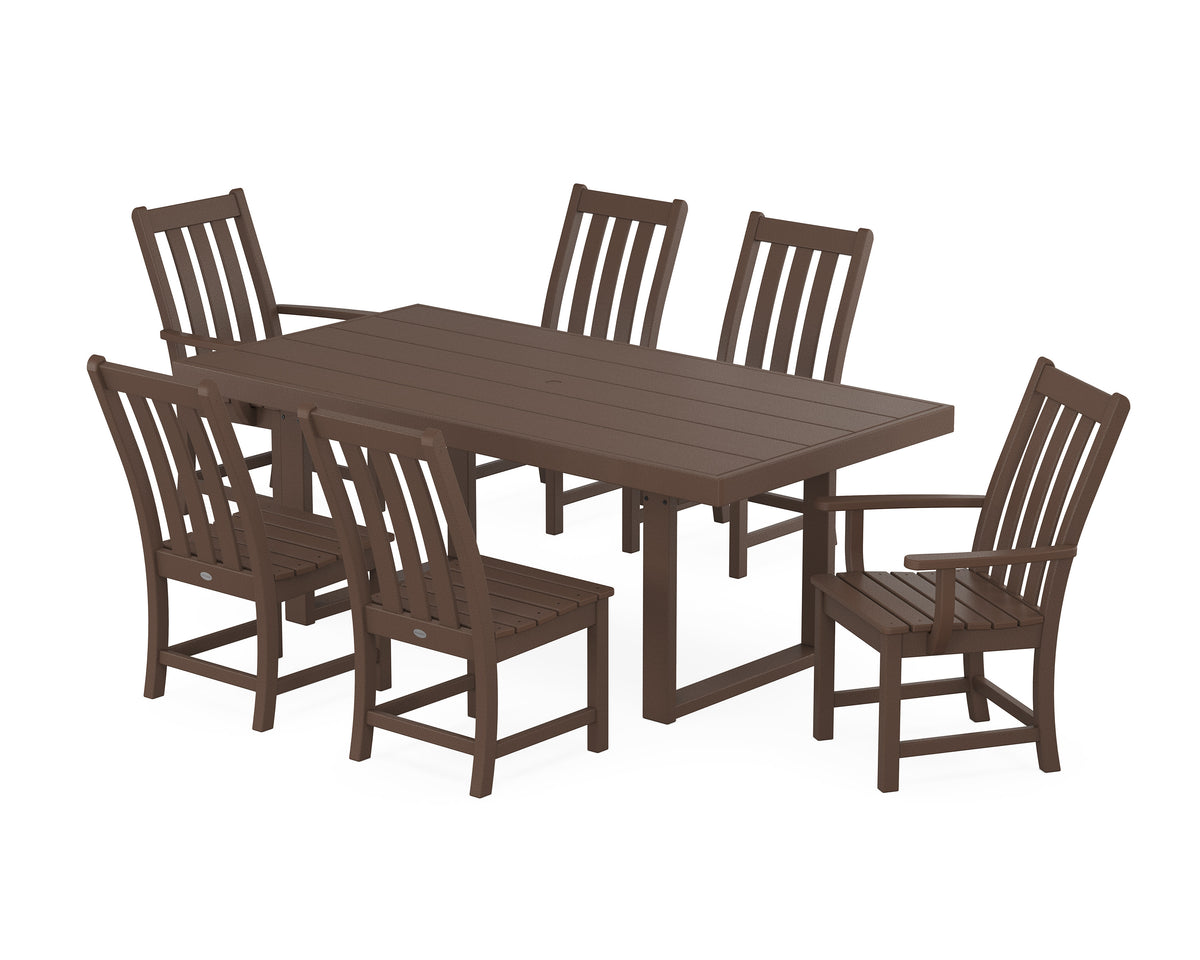 POLYWOOD Vineyard 7-Piece Dining Set - 39" x 78" Table in Mahogany