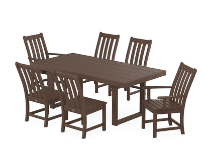 POLYWOOD Vineyard 7-Piece Dining Set - 39" x 78" Table in Mahogany