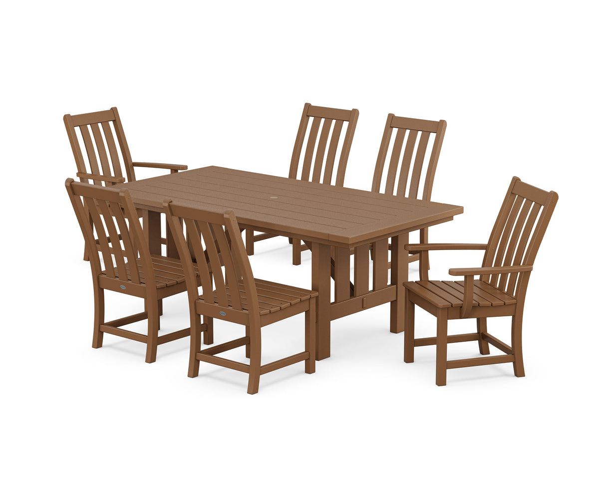 POLYWOOD Vineyard 7-Piece Dining Set with Mission Table in Teak