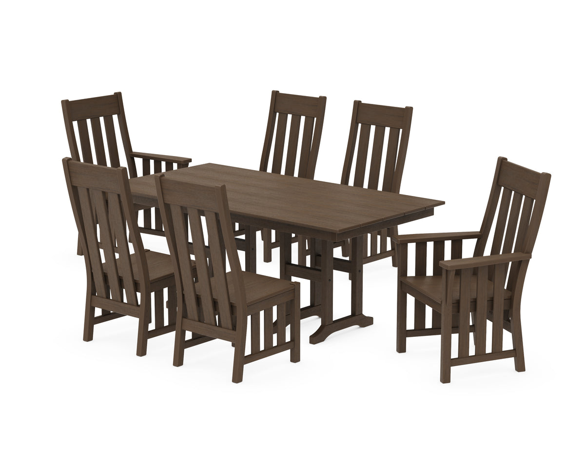 POLYWOOD Acadia 7-Piece Farmhouse Dining Set in Kona