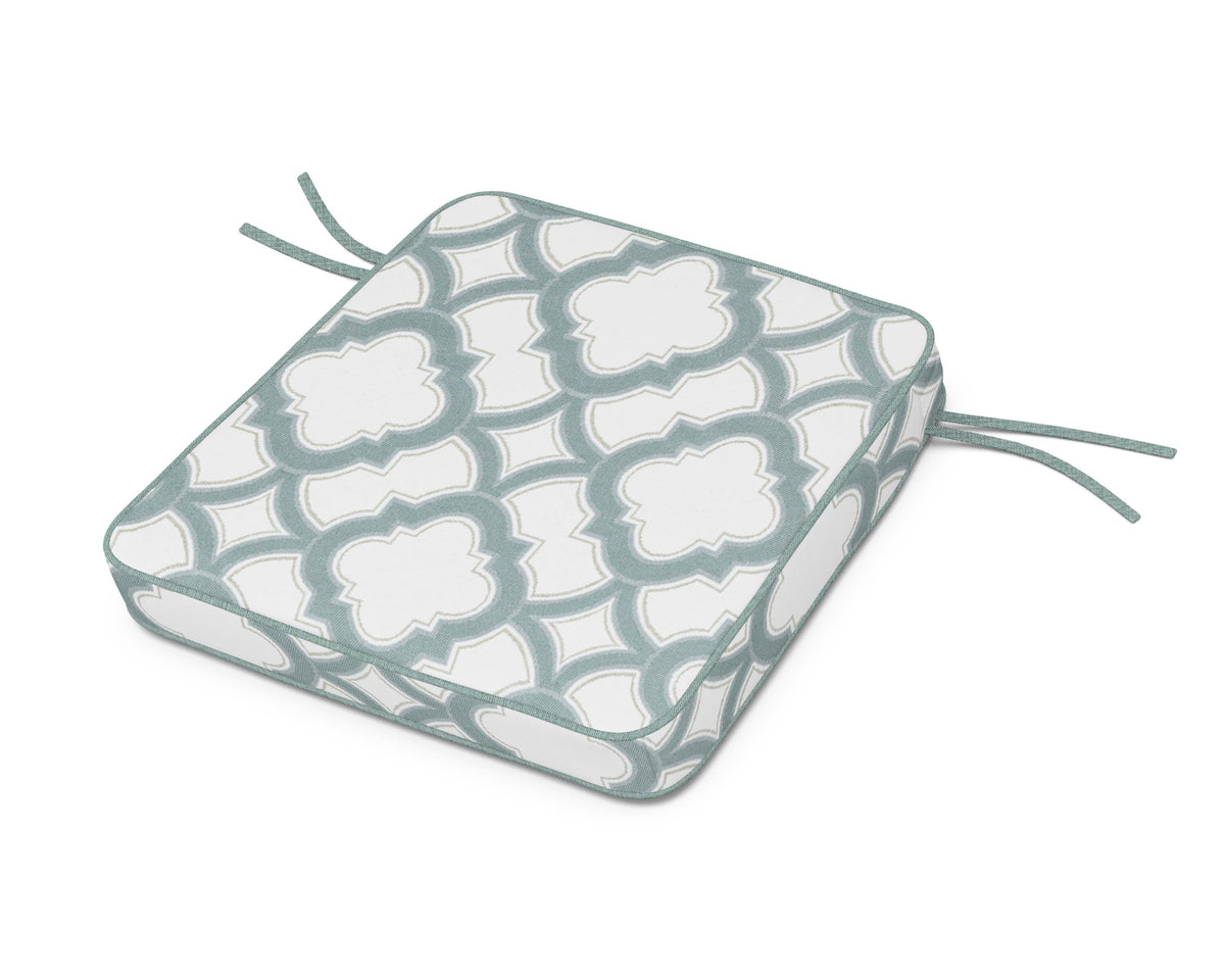 POLYWOOD Acadia Dining Arm Seat Cushion in Trellis Glacier Spa