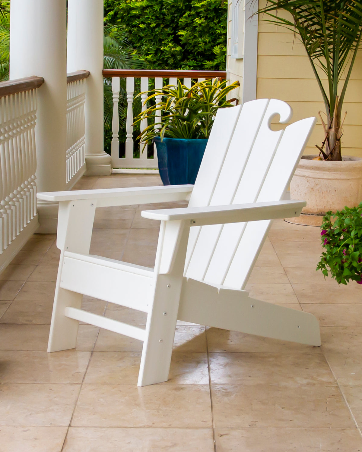 POLYWOOD The Ocean Chair in White in an outdoor setting