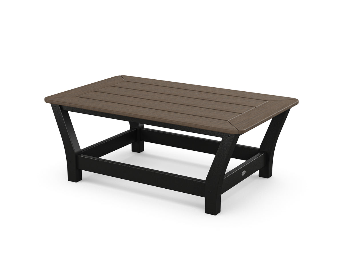 POLYWOOD Harbour Slat Coffee Table in Black / Kona