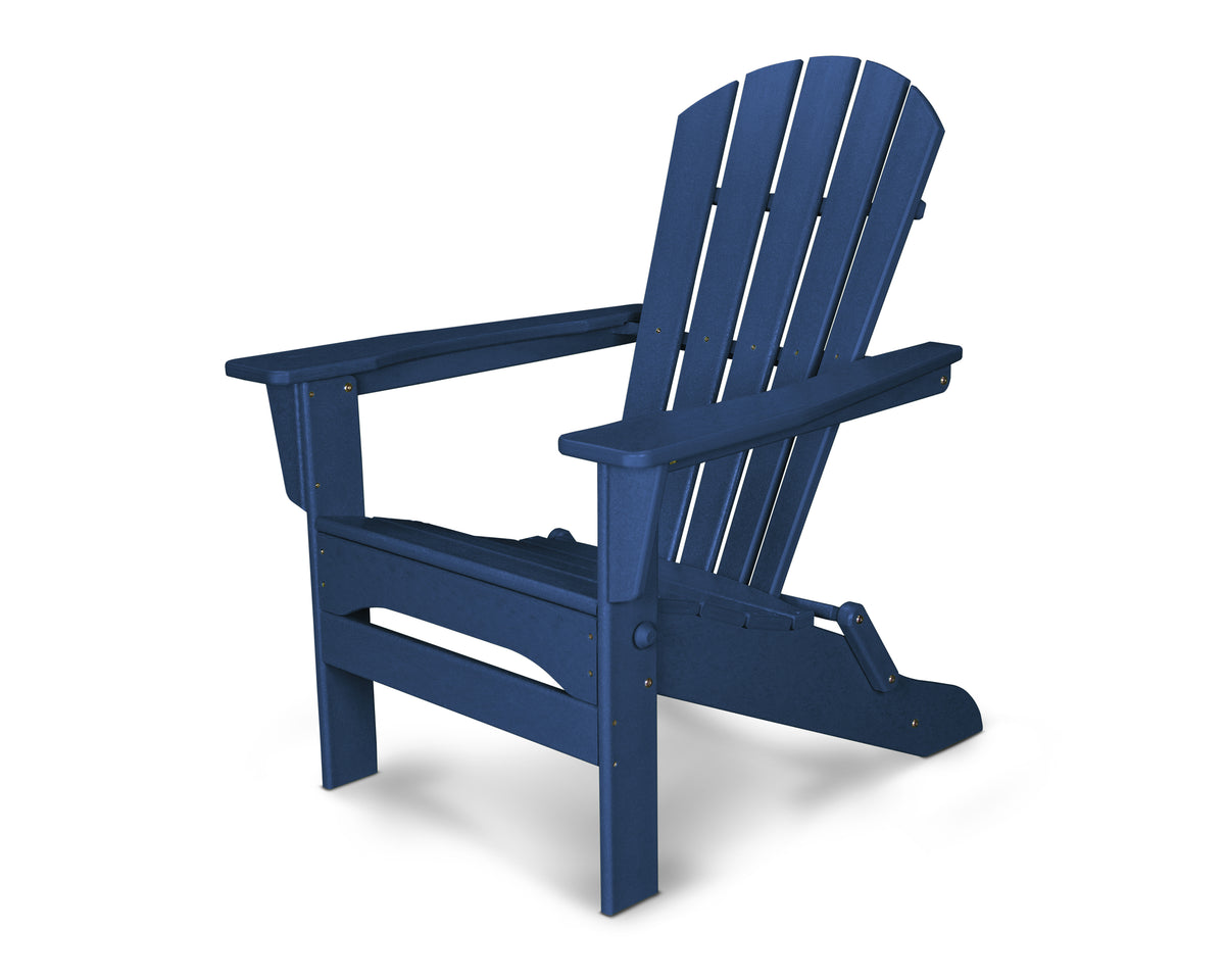 POLYWOOD Palm Coast Folding Adirondack in Navy