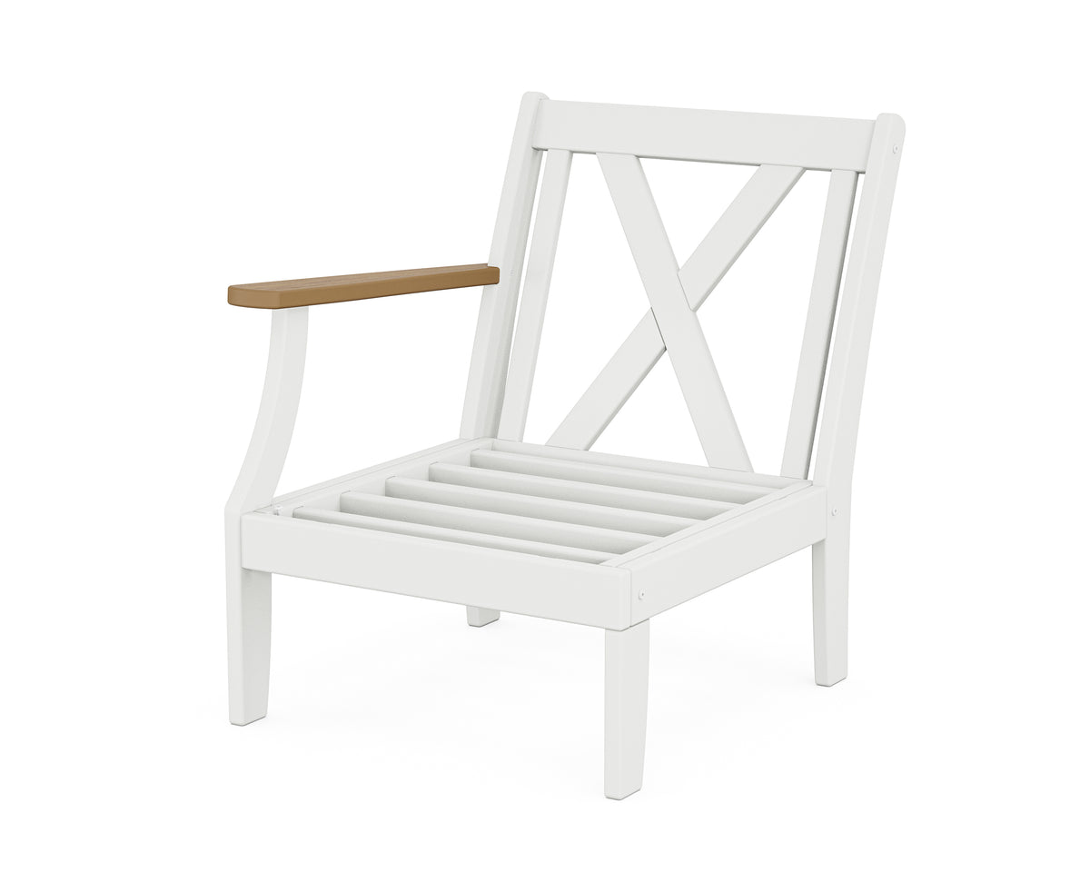 POLYWOOD Braxton Modular Left Arm Chair Frame in White / Natural