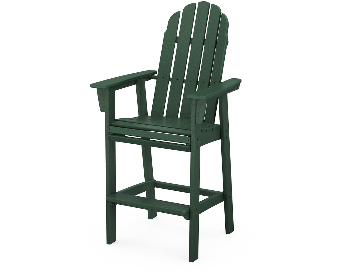 POLYWOOD Vineyard Curveback Adirondack Bar Chair in Green