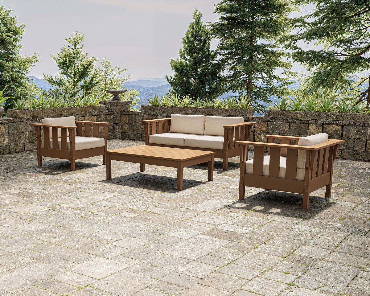POLYWOOD Acadia 4-Piece Deep Seating Set with Loveseat lifestyle photo