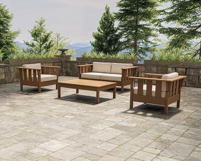 POLYWOOD Acadia 4-Piece Deep Seating Set with Loveseat lifestyle photo