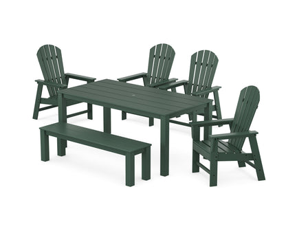POLYWOOD South Beach 6-Piece Parsons Dining Set with Bench in Green