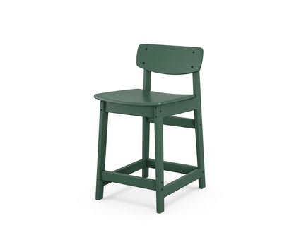 POLYWOOD Modern Studio Urban Lowback Counter Chair in Green